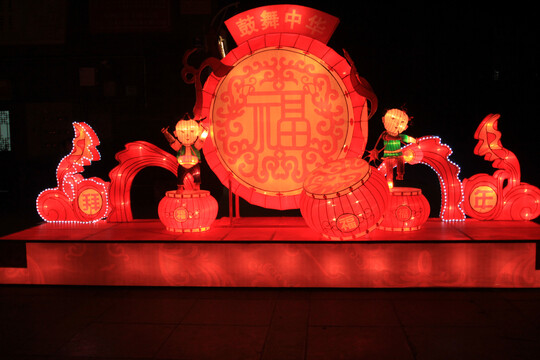 中国红节灯展摆件布置效果图