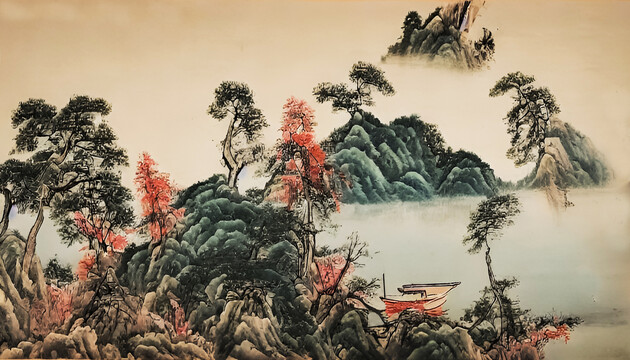 山水风光中国画