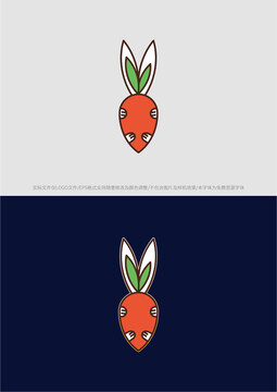兔子胡萝卜logo商标标志