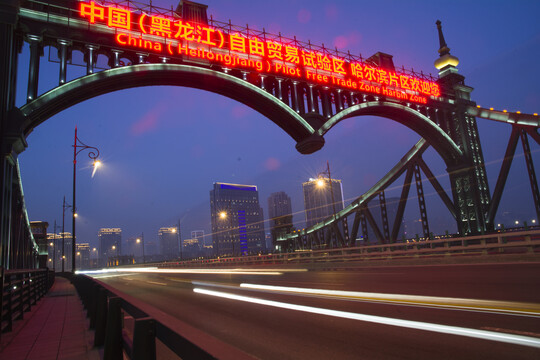 阳明滩大桥夜景