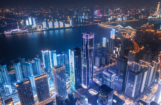 长沙城市风光航拍全景城市地标