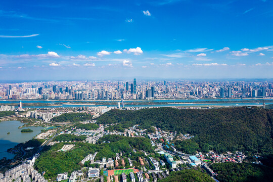 长沙城市风光航拍全景城市地标