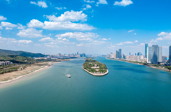 长沙城市风光航拍全景城市地标