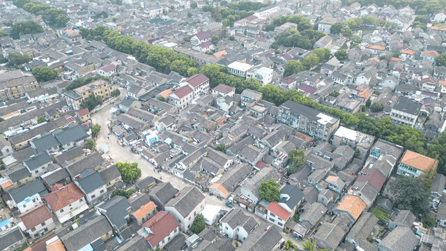 航拍江南水乡民居建筑