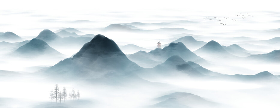 水墨山水画
