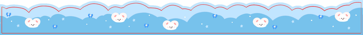 蓝色小兔云朵胶带