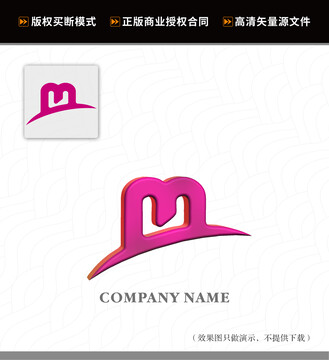 M字母帽子logo