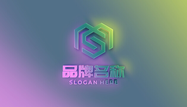 彩色LOGO标志样机