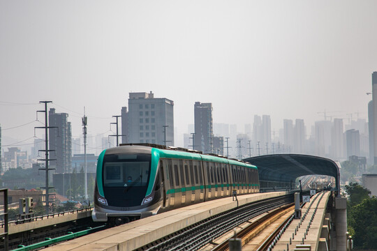 青岛城市地铁风光素材背景