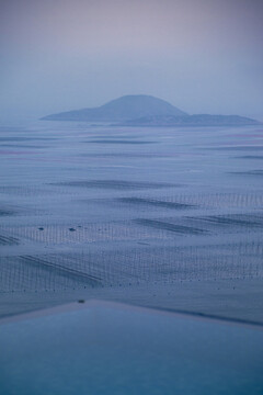 福建霞浦日落时分远眺大海