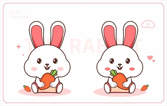 可爱卡通兔子插画