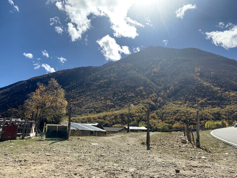 美丽的山地秋天风景