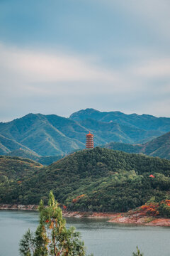 远眺金海湖湖光塔