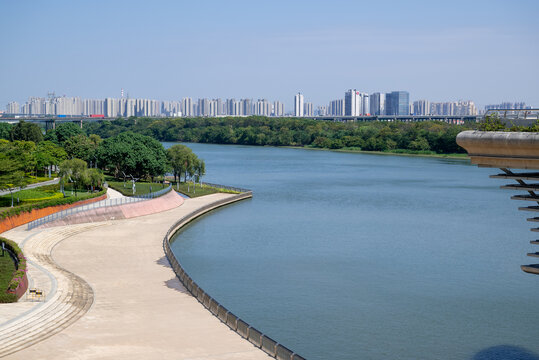 广东佛山顺德德胜河景色