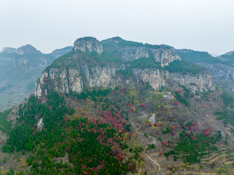 航拍济南三媳妇山