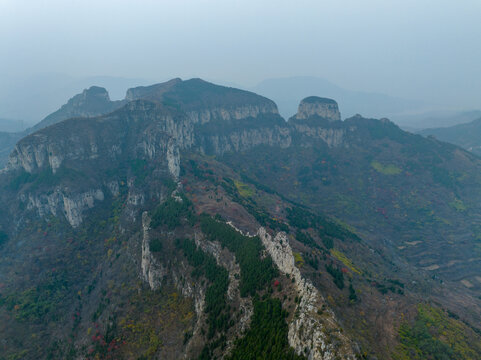 航拍济南三媳妇山