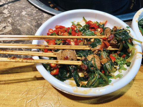 香菜牛肉串串