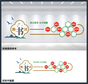 校园学校教室读书展板文化墙