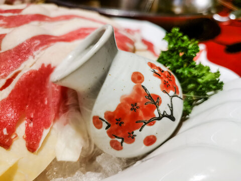 雪花牛肉装饰花瓶