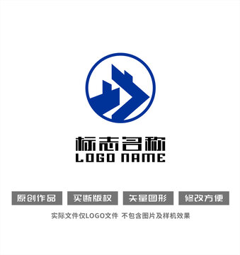 建筑物流园科技建设logo