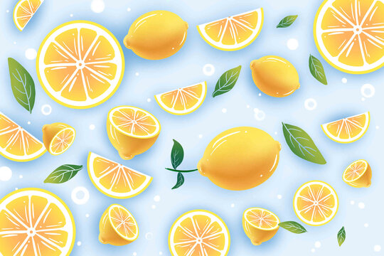 柠檬图案背景