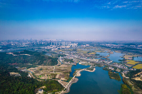 绍兴市上虞区白马湖航拍