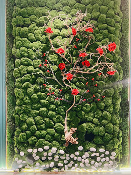 艺术仿真鲜花树装饰墙