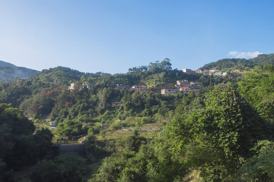 福建乡村观山村风景