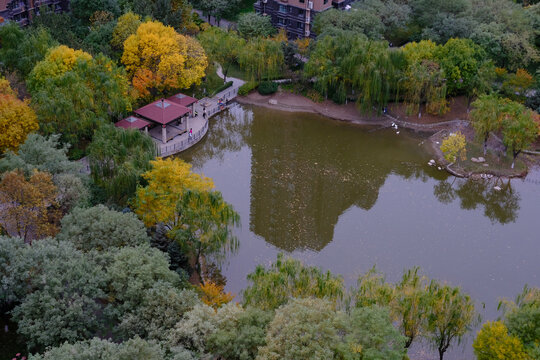 小区秋景鸟瞰