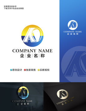 AO字母标志OA字母标志