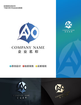 AO字母标志OA字母标志