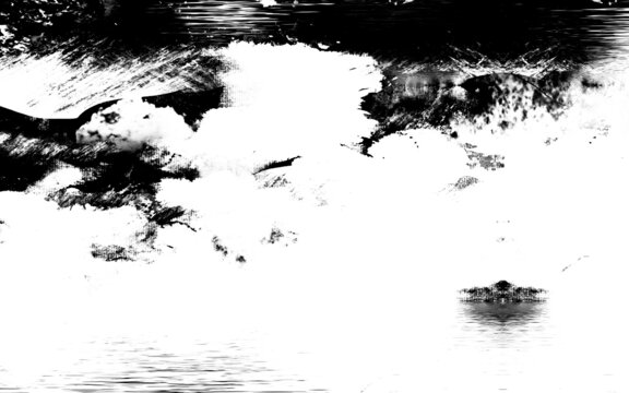 黑白抽象意境大气客厅山水
