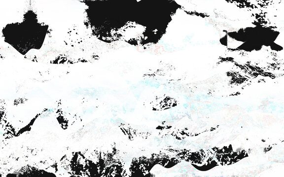 抽象黑白颗粒山水