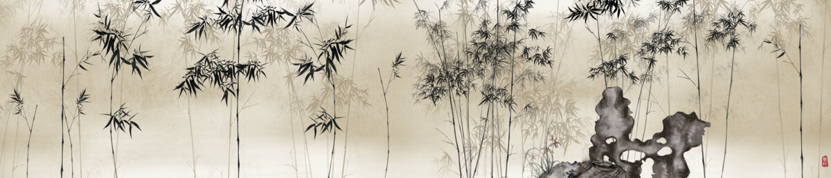 巨幅水墨竹子背景墙