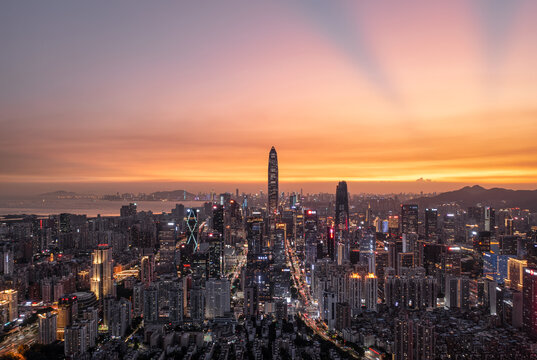 深圳福田中心区夜景天际线