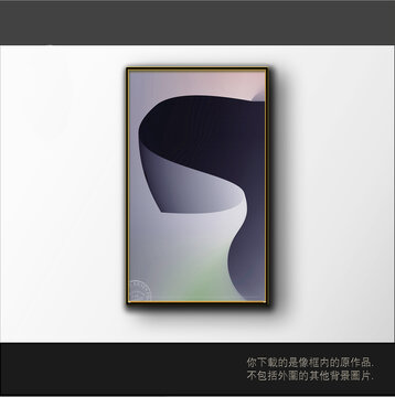 渐变立体色块三维抽象画