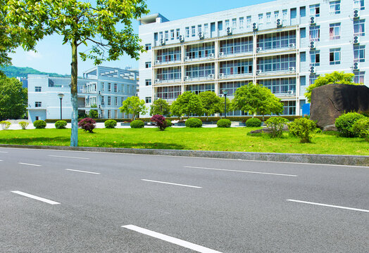 城市公园与沥青道路