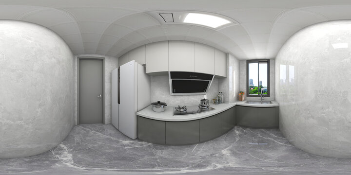 家装厨房效果全景图VR
