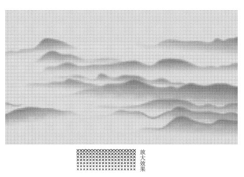 X形状激光镂空山水图案