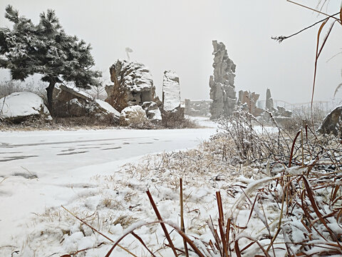 奇石园冬雪