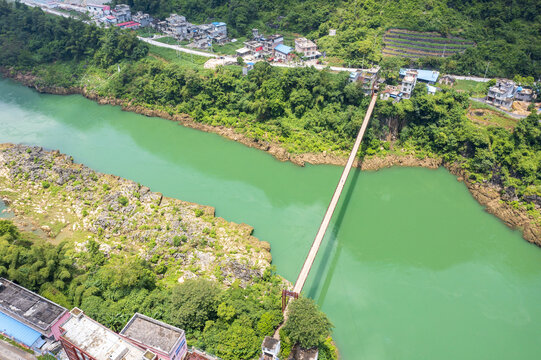 红水河河池都安龙湾吊桥