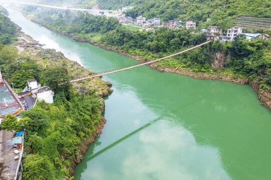 红水河河池都安龙湾吊桥