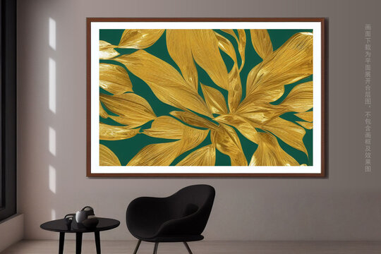 金色花瓣组合装饰画