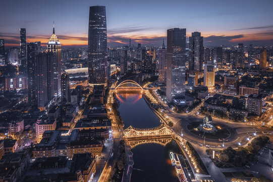 天津城市天际线夜景