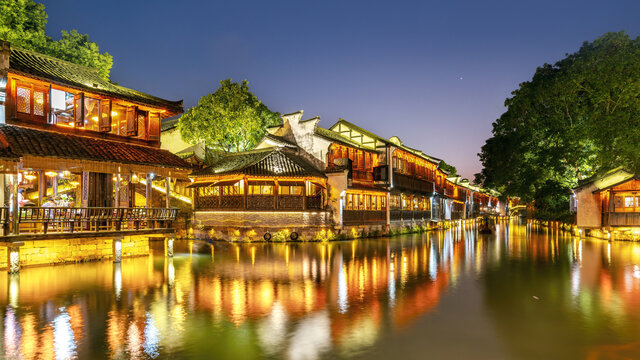 水乡古镇乌镇夜景