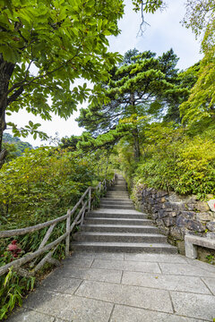 黄山自然风景区的山间通道