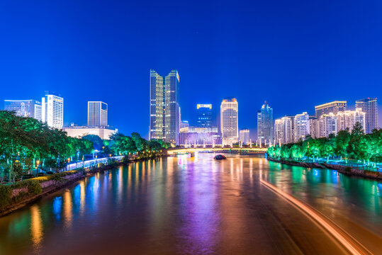 杭州武林门京杭大运河夜景