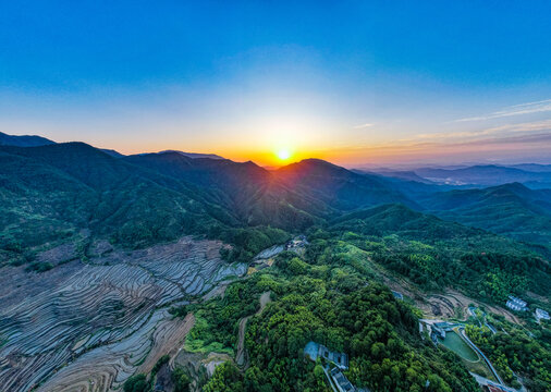 江西婺源篁岭景区航拍风光