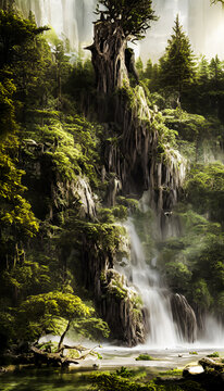 梦幻山水风光装饰画