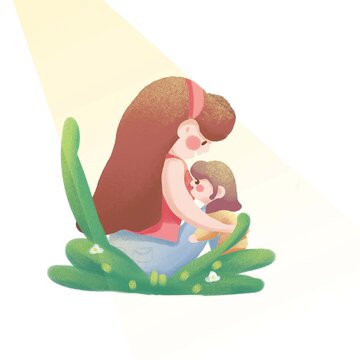 温馨母亲拥抱孩子